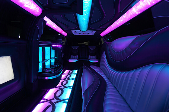 led lighting on the limo